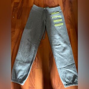 Aeropostale Gray Joggers with Neon Green Detail